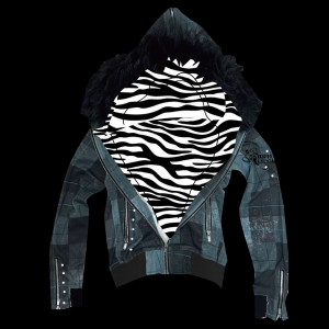 2007 striped zebra hoodie